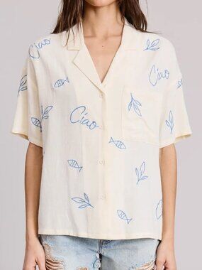 Flat White Button down Ciao Shirt